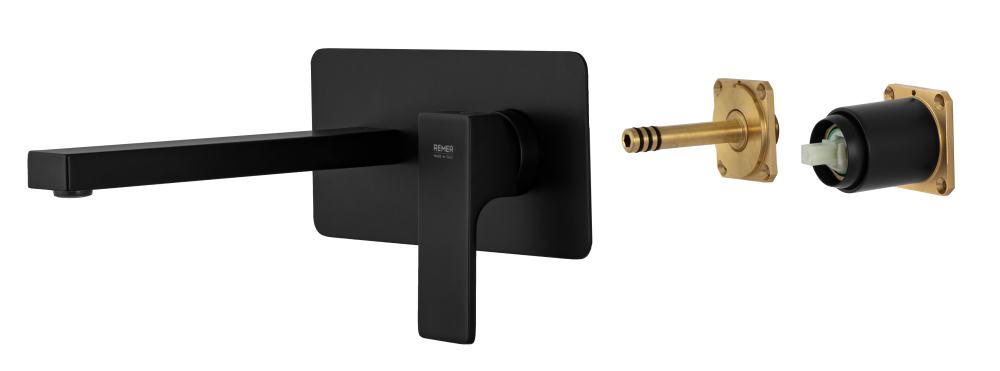 Фото Смеситель для раковины Remer Absolute AU15KBNO, чёрный матовый