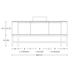 Фото Antonio Lupi IL BAGNO GIL272.615+WOOD1854.72 Тумба под раковину 720х540х375 мм., 1 ящик SLIM H18 Noc