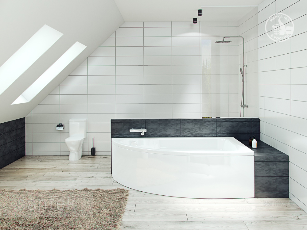 Акриловая ванна 150x100 Santek (1.WH11.2.032), асимметричная