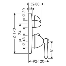 Смеситель Hansgrohe Axor Carlton 17720090 Термостат