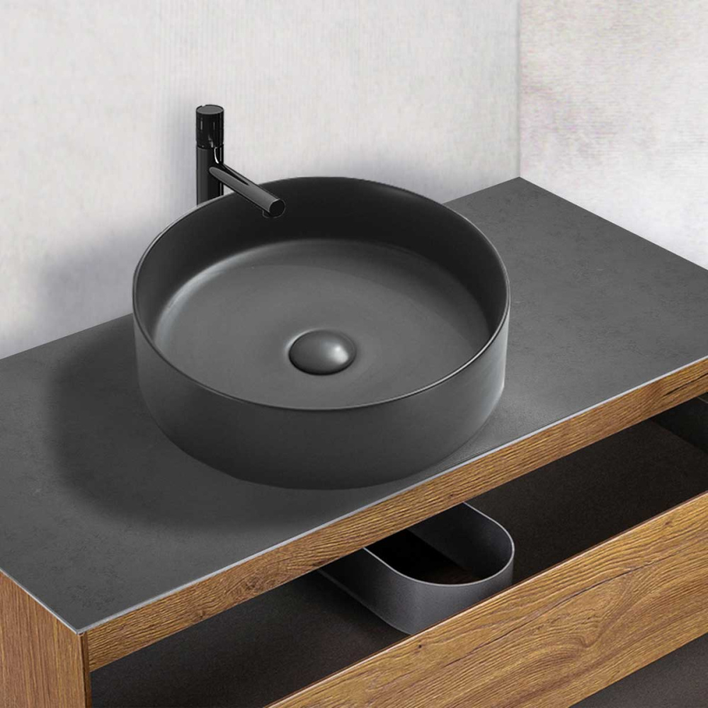 Фото Накладная раковина Vincea (VBS-216MA) антрацит матовый