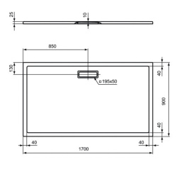 Поддон душевой Ideal Standart Ultra Flat New T4486V1 170 x 90 см ультратонкий, прямоугольный, белый