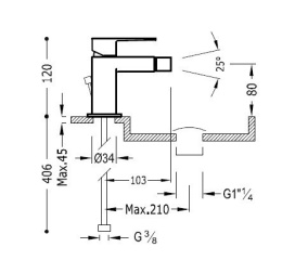 Фото Tres Cuadro 00612001D Смеситель для биде