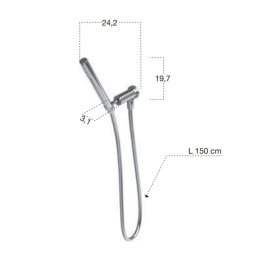Antonio Lupi Timbro TB150 Cromo Lucido Ручной душ в комплекте с держателем и настенным выпуском, со 