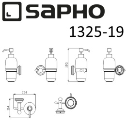 Sapho Astor 1325-19 Дозатор ASTOR керамический, 230мл с держателем, хром