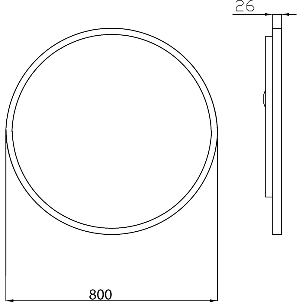Armadi Art 550/2 Зеркало Vallessi круглое с полочкой антрацит 80*90