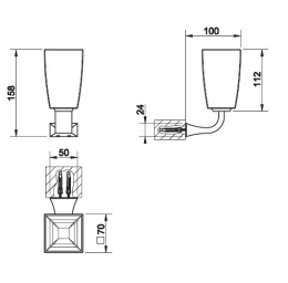 Стакан для щеток Gessi Mimi (33208#031) хром, белый