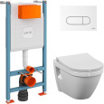 Инсталляция с унитазом VitrA S50 9003B003-7203 комплект 4 в 1 с сиденьем микролифт безободковый цвет
