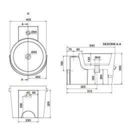 Фото Раковина накладная без перелива 40,5 x 54см, Scarabeo Bucket 8804 белая с декором R