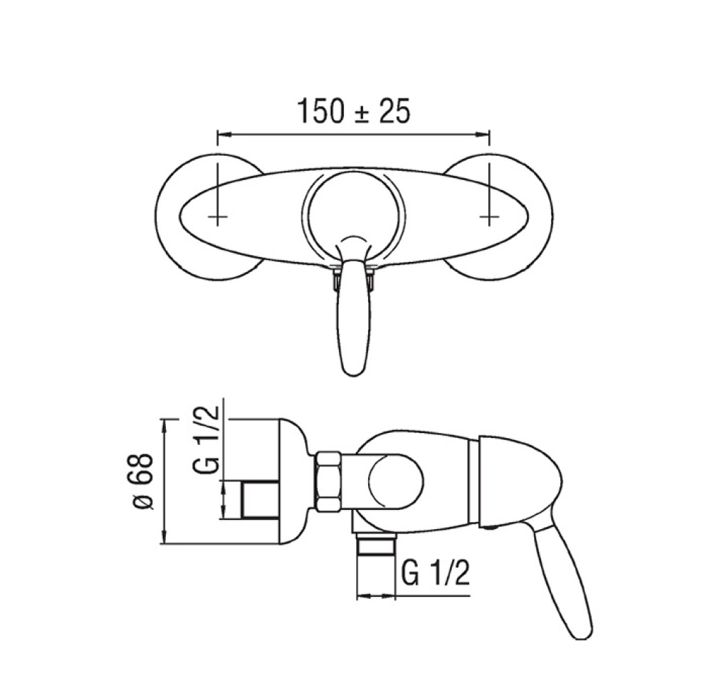 NOBILI Uniko UK130CR - Смеситель для душа (хром)