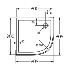 Душевой поддон Huppe Verano 90 x 90 см, 235031.055, с панелью, из искусственного камня