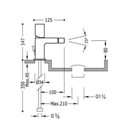 Фото Смеситель Tres Loft Colors 20012002D для биде, хром
