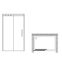 Душевая дверь Jacob Delafon Contra E22C120-BL, 120 х 195 см, стекло прозрачное, профиль чёрный