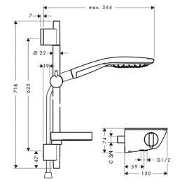 Душевой гарнитур Hansgrohe Ecostat (27036400) хром