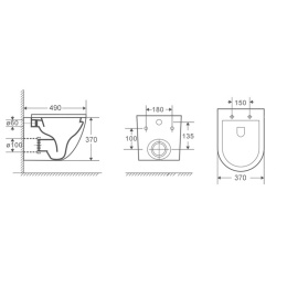 Унитаз подвесной Azario Grado (AZ-0046-MB SP) Черный матовый