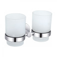 Два стакана для зубных щеток с держателем Wonzon&Woghand Easy (WW-8128) Хром