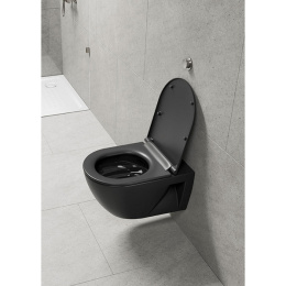 Унитаз подвесной GSI PURA ECO 880726 35 см х 55 см, Swirlflush, цвет Чёрный матовый