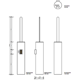 Ершик для унитаза Decor Walther Tube (0542300), хром