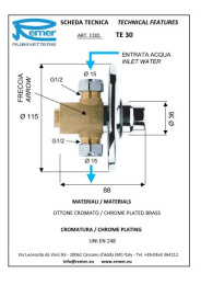 Фото Кран для душа порционный нажимной Remer (TE30) с таймером