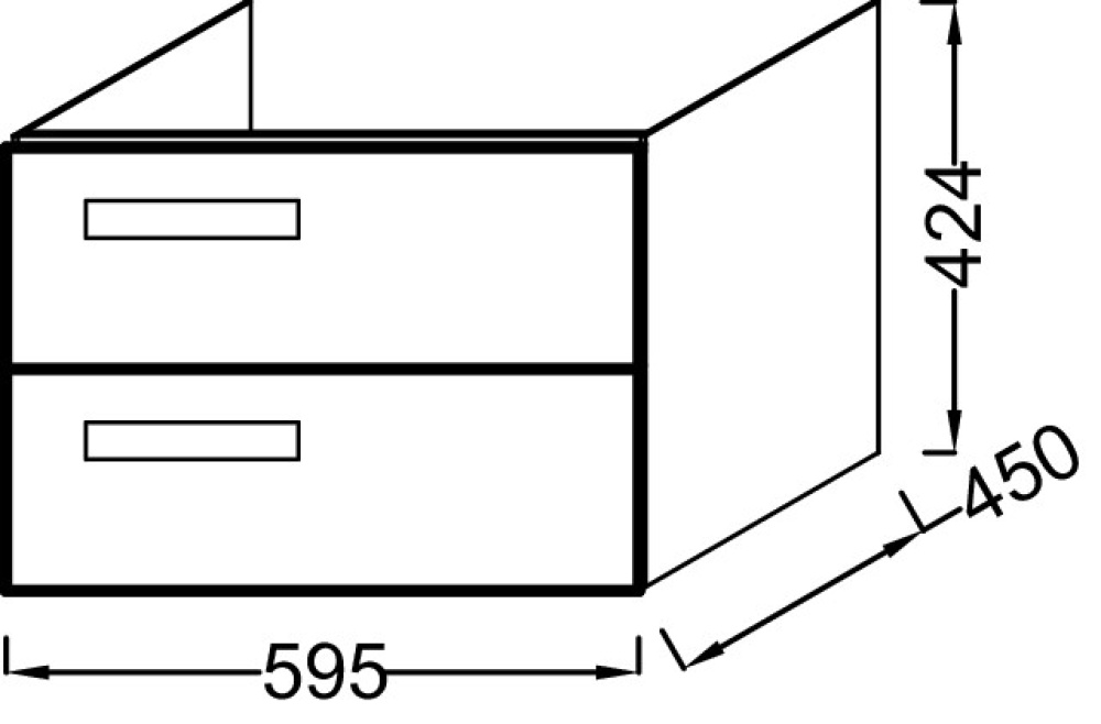 Фото Мебель для раковины-столешницы 60 см, 2 выдвижных ящика Jacob Delafon EB1301-E70