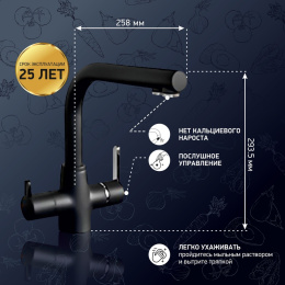 Фото Смеситель для кухни Paini Arena 92446433VE7B90DALMKM черный