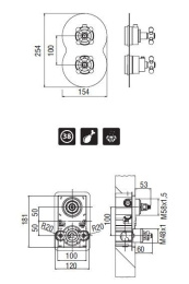 Смеситель NOBILI Grazia WE00862/BCR_WE42801/BCR Термостат для душа