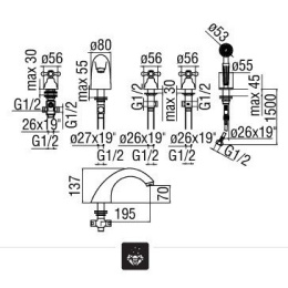 NOBILI Grazia AV00158/2CR_GR Смеситель для ванны (хром)