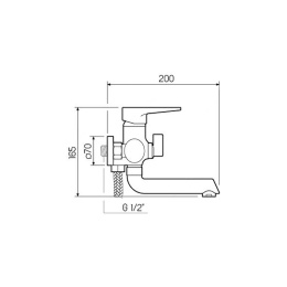 Смеситель РМС SL77BL-009E для ванны