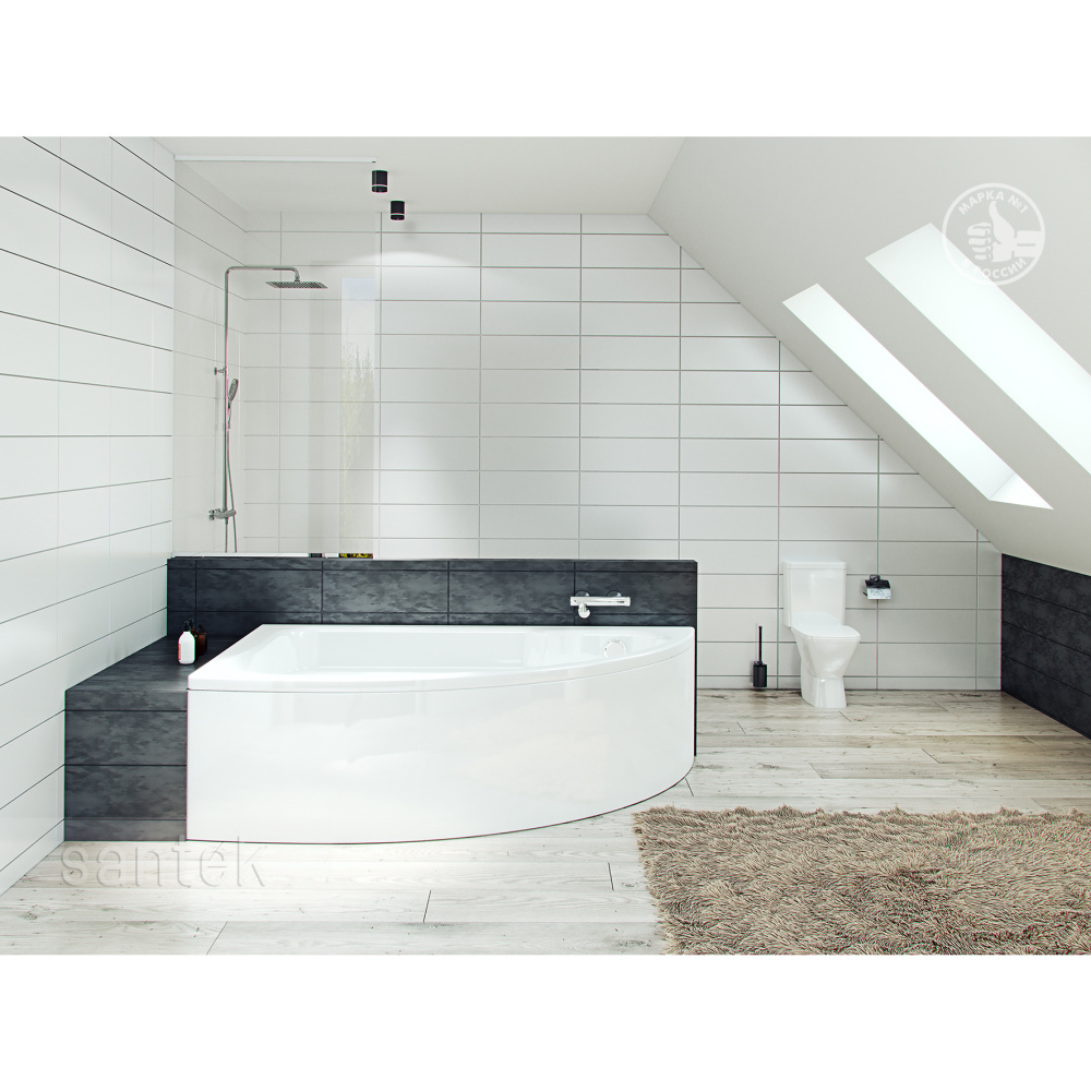 Акриловая ванна 150x100 Santek (1.WH11.2.033), асимметричная
