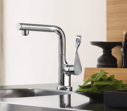 Смеситель для кухни Axor Citterio 39860800 с кнопкой Select start/stop, нержавеющая сталь