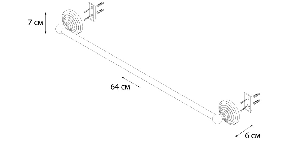 Фото Полотенцедержатель FIXSEN Retro трубчатый (FX-83801)