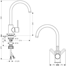 Hansgrohe Axor Uno² 38830800 Смеситель для кухни (нерж.сталь)