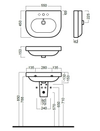 Фото Раковина подвесная Hatria Daytime (YXBL01) белый
