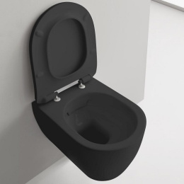 Сиденье с крышкой для унитаза Scarabeo Moonn 5530/B/49 SoftClose (черное матовое)