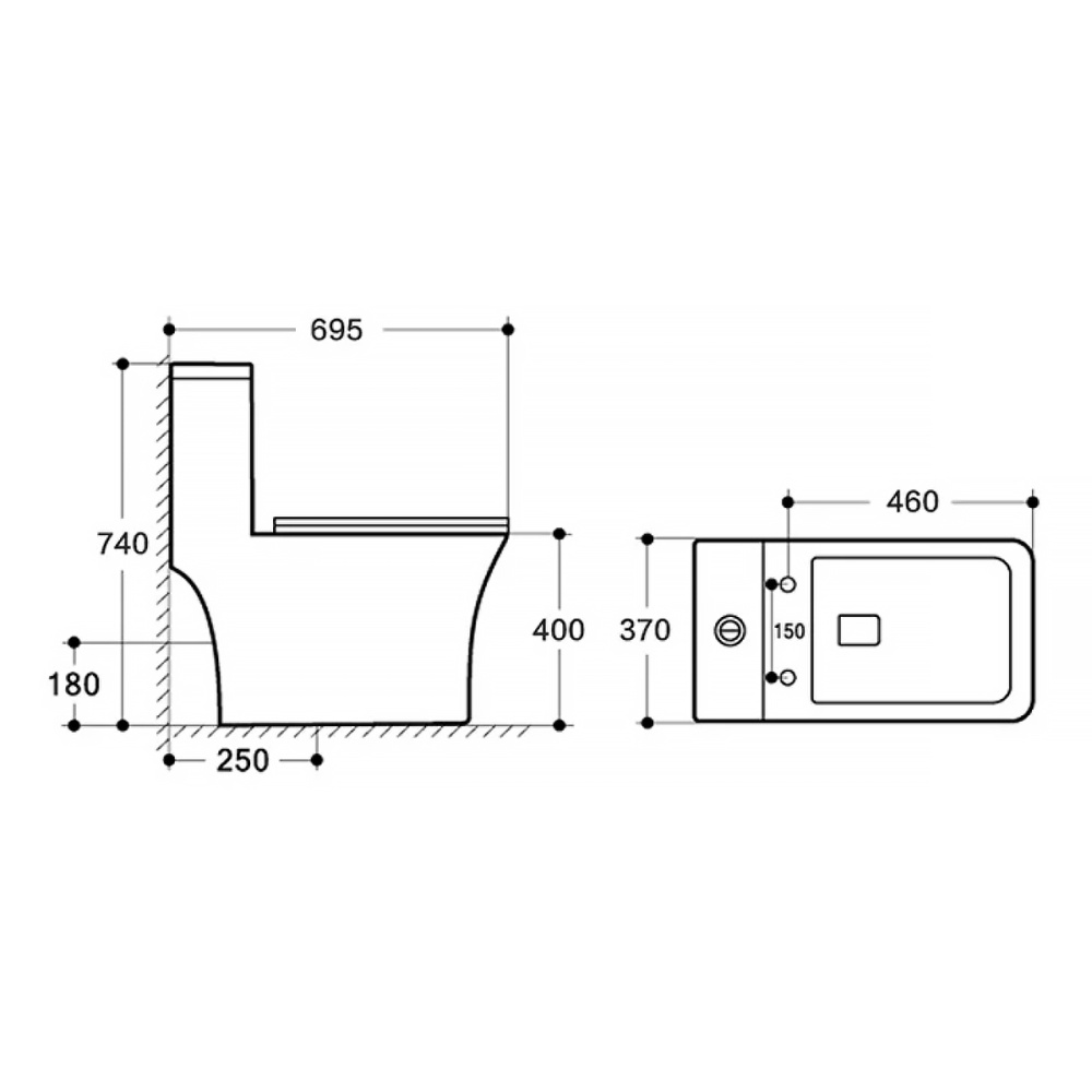 Унитаз-моноблок Azario TEANO (AZ-8621) Белый