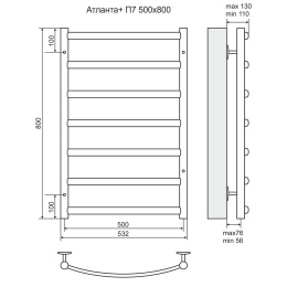 Фото Полотенцесушитель водяной Terminus Атланта плюс Эконом 4630080267633