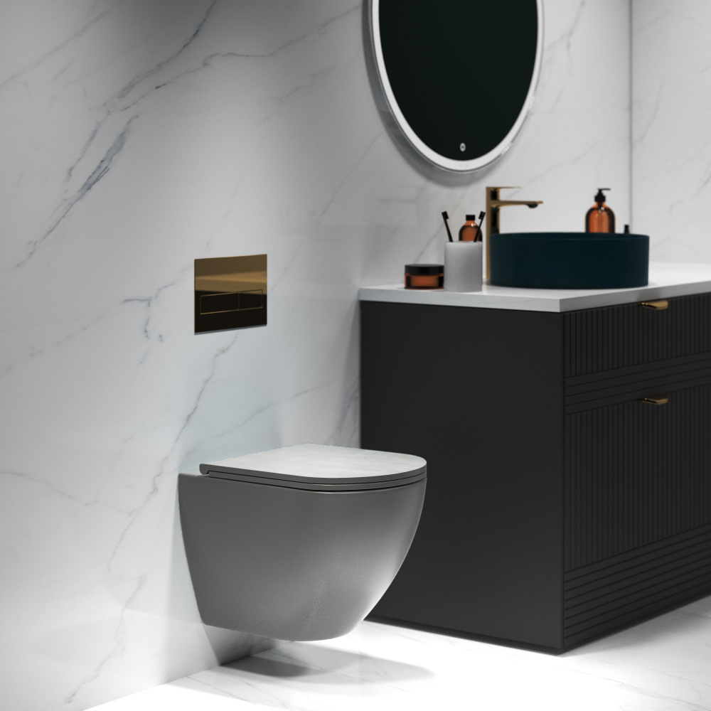 Унитаз подвесной Grossman (GR-4455GMS) серый, матовый