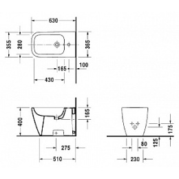 Биде напольное Duravit Happy D.2 2259100000, белый