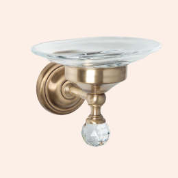 Фото TW Crystal 106, подвесная мыльница, стеклянная, цвет держателя: бронза с кристаллом (swarovski)