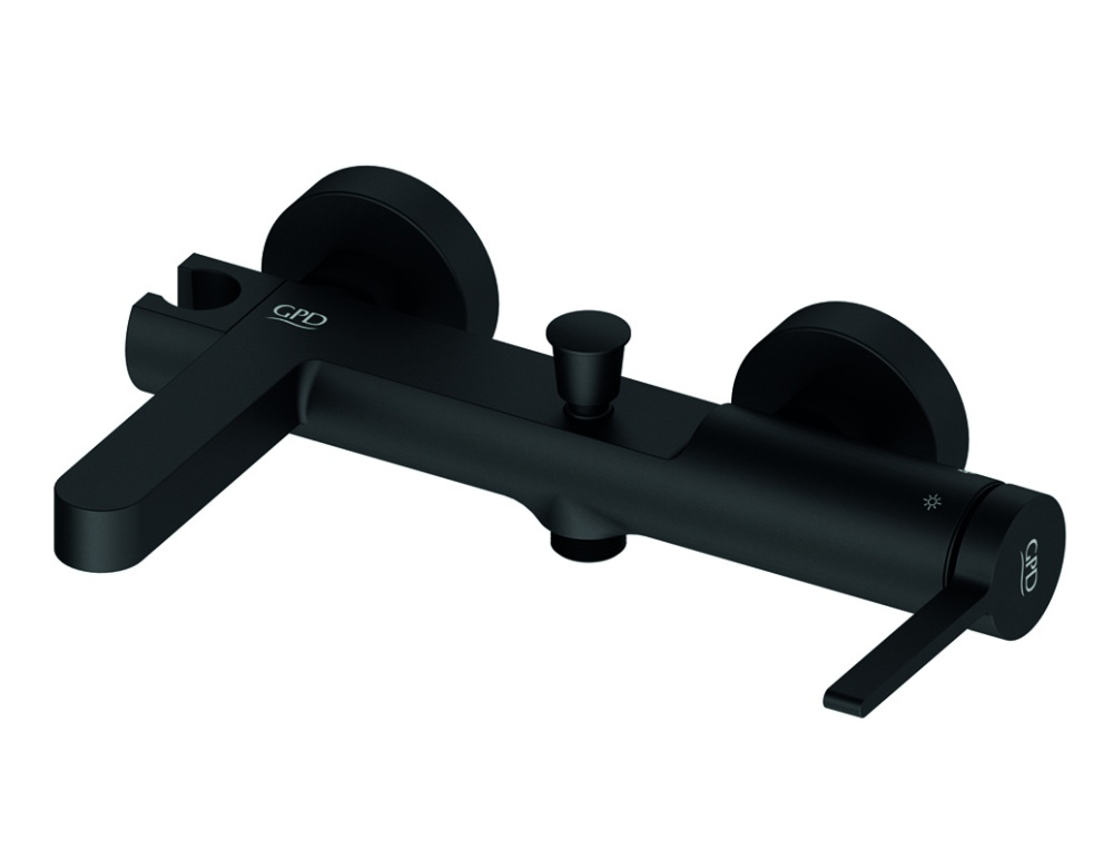 Фото Смеситель GPD Gildo MBB165-S, для ванны и душа, черный