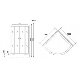 Душевая кабина 100x100x215 Niagara (NG-3502-14) ABS-пластик, Поддон средний