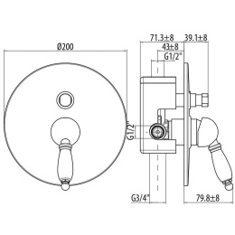Смеситель для ванны 2734/27V0.CHbr Orta GATTONI