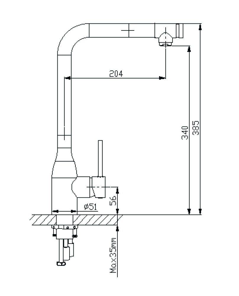Фото Смеситель для кухонной мойки Timo Saona (2326/00FL chrome)