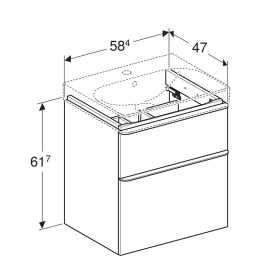 Geberit Smyle Square 500.352.JR.1 Тумба для раковины, с ящиками выдвижными