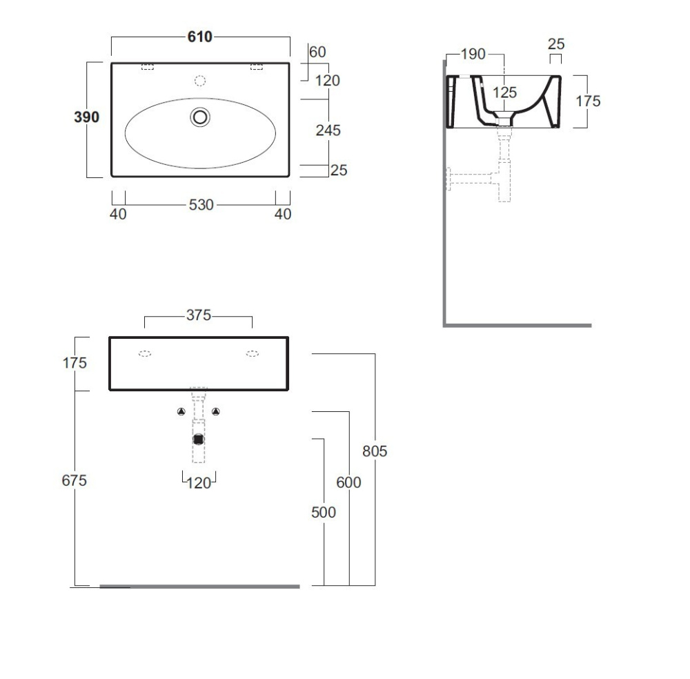 Simas LFT spazio LFT54bi Раковина 61см без отверстий