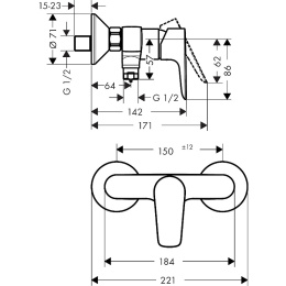 Смеситель для душа Hansgrohe (15760340)