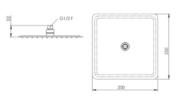 Фото Remer 357UFD25X Душевая головка с шарнирным соединением, 25 см (сталь)