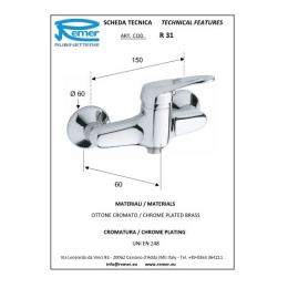 Смеситель Remer для душа RR R31    35mm