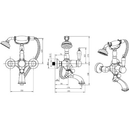Фото Смеситель для ванны Boheme Tradizionale Chromo (263) хром