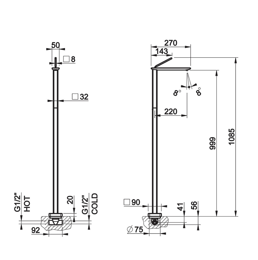 Смеситель для раковины Gessi Ispa (41102#031) хром